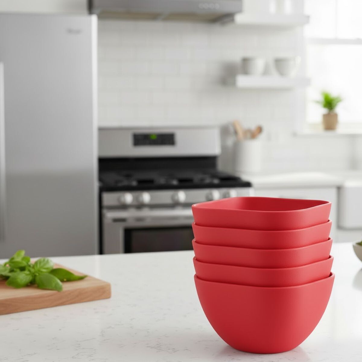 Set x6 Bowls de plástico 300ml - ROJO 