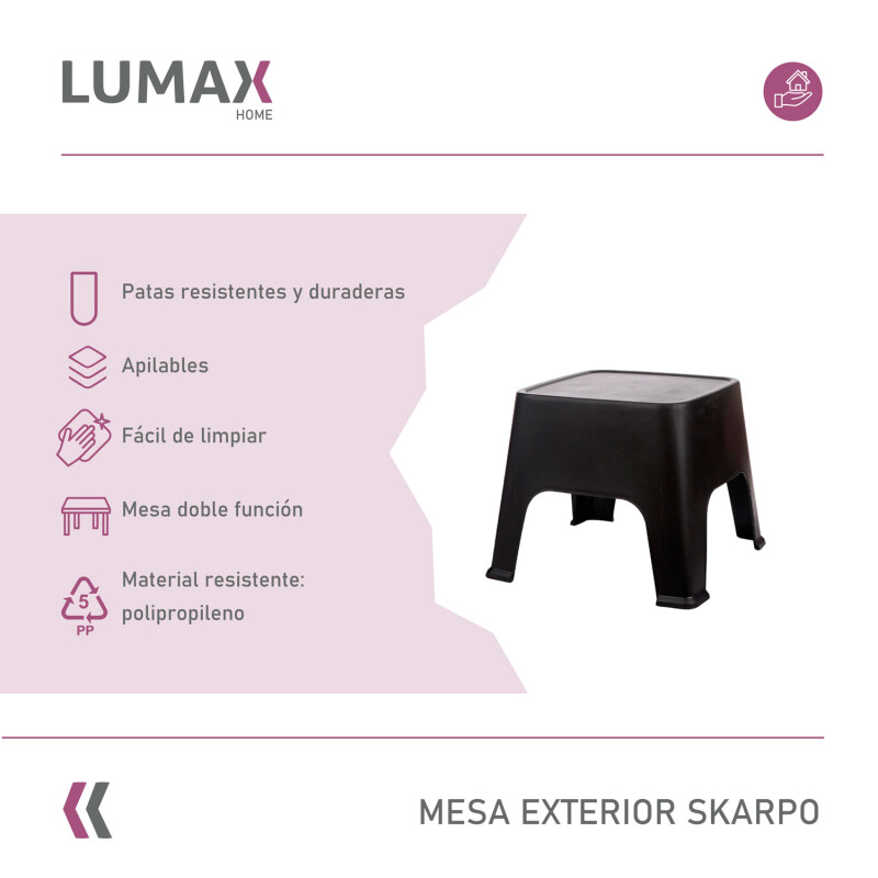 Mesa de exterior Skarpo Banqueta Plastico Sunset Negro