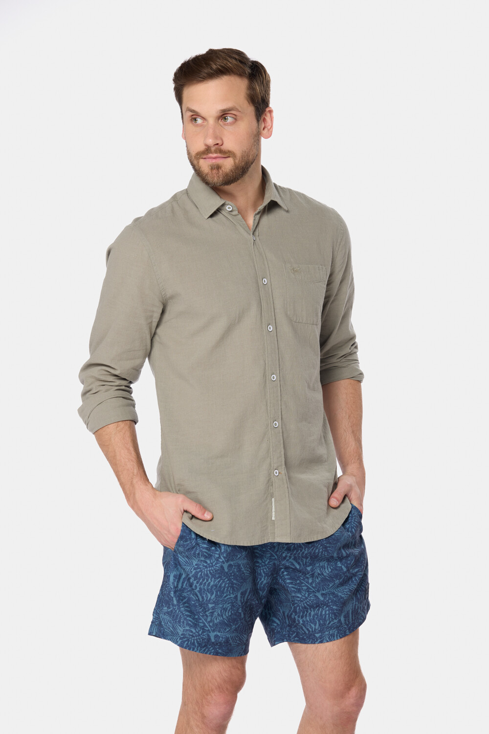 SHORT DE BAÑO ESTAMPADO Azul