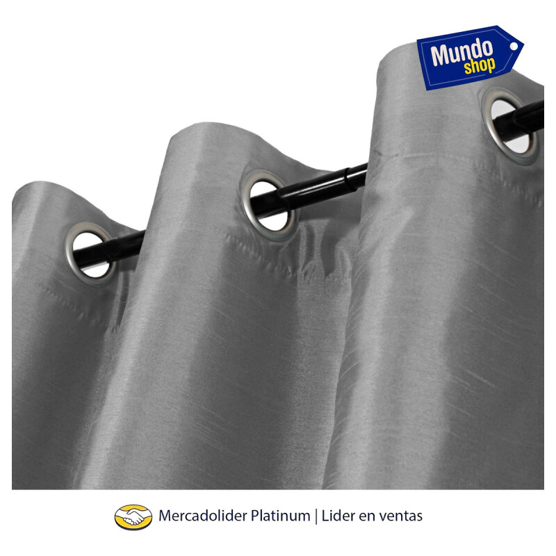 Cortinas Blackout 2 Paños 106cm X 160cm Satinado Calidad Gris