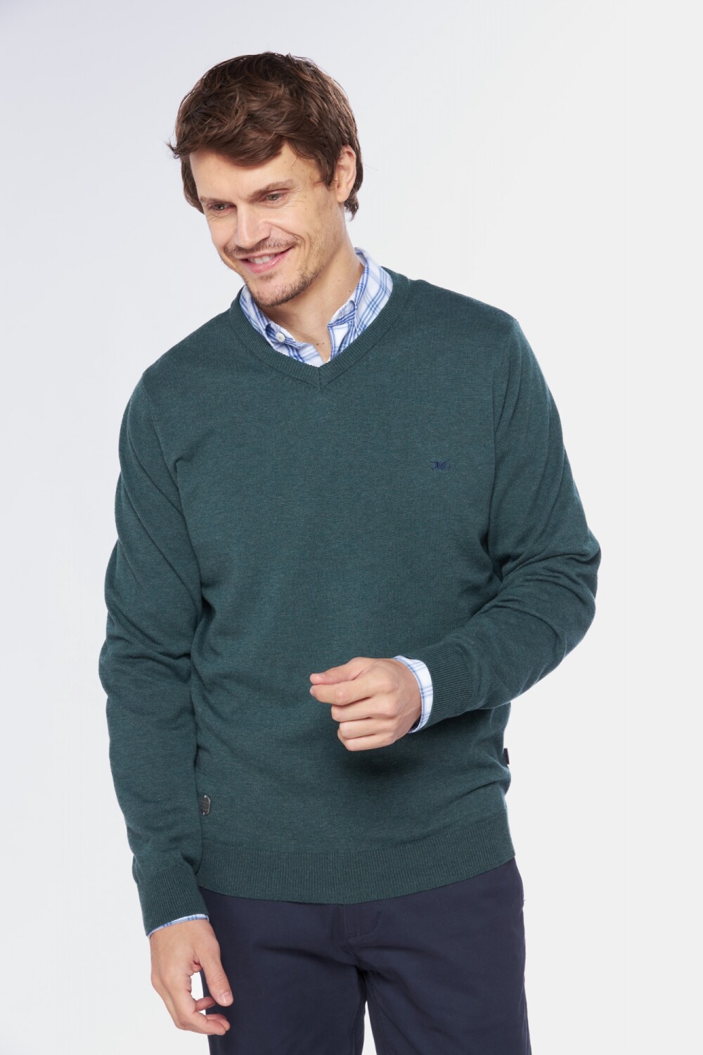 BUZO TEJIDO CUELLO EN V Verde