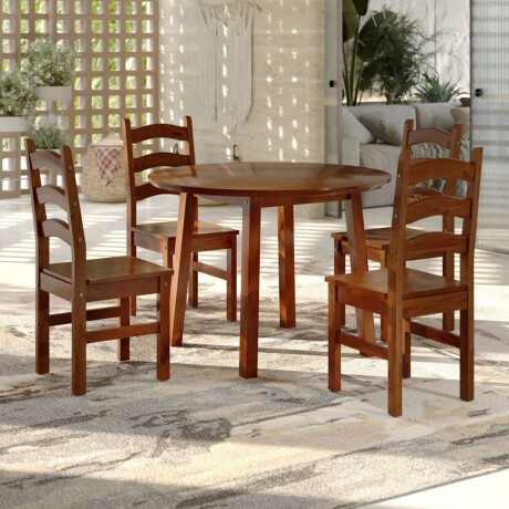 Conjunto de Comedor 4 sillas Brunei Nogal