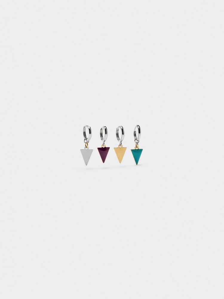 Set De Aros Con Esmalte multicolor
