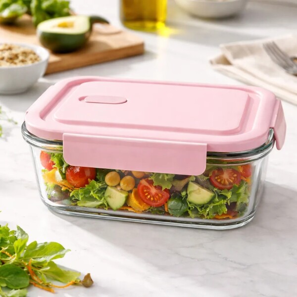 Recipiente Rectangular de Vidrio C/Trabas 680 ML - X-BX1002 Recipiente Rectangular de Vidrio C/Trabas 680 ML - X-BX1002