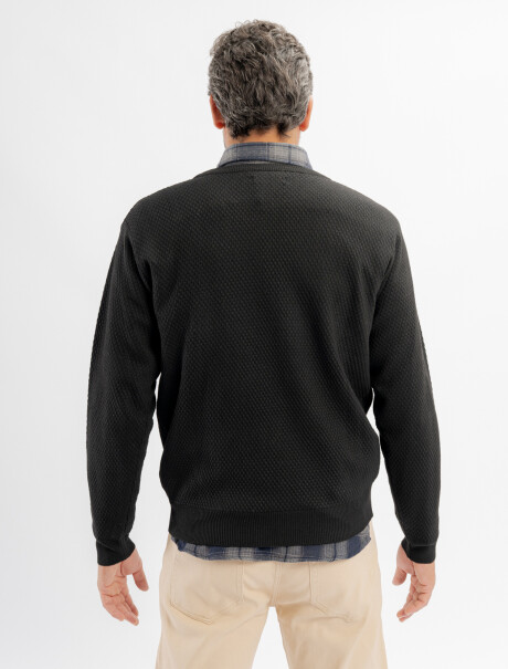 Buzo tejido panal negro