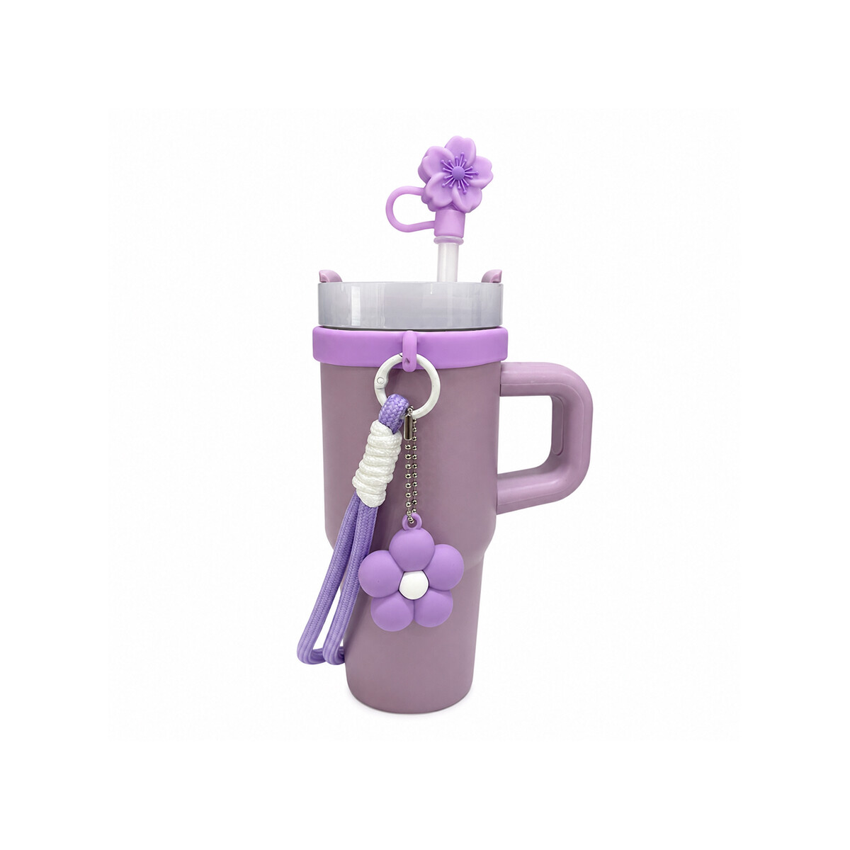 Vaso térmico de acero con accesorios y tapita 420ml - Violeta 