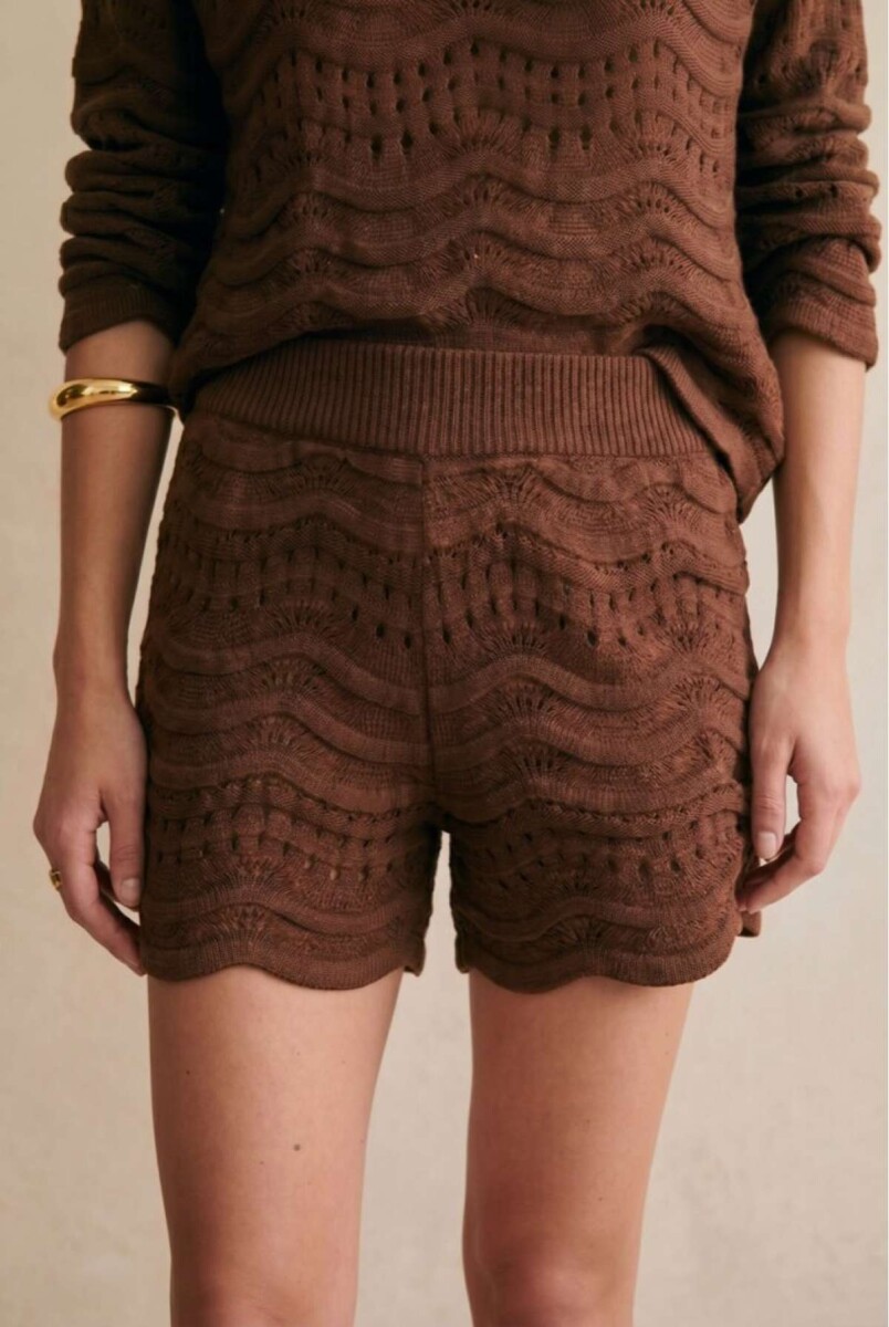 Short Tejido Texturado - Chocolate 