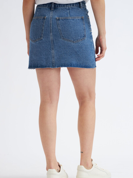 Minifalda de jean azul Azul Medio