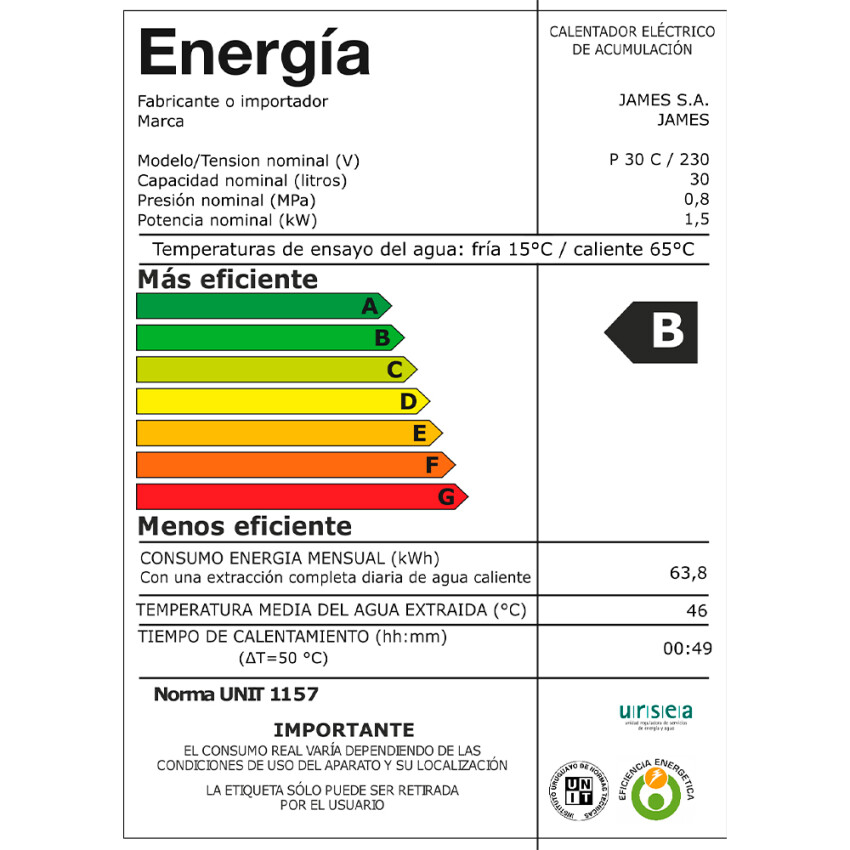 Calefón James 30 Litros Cobre Prisma Calefón James 30 Litros Cobre Prisma