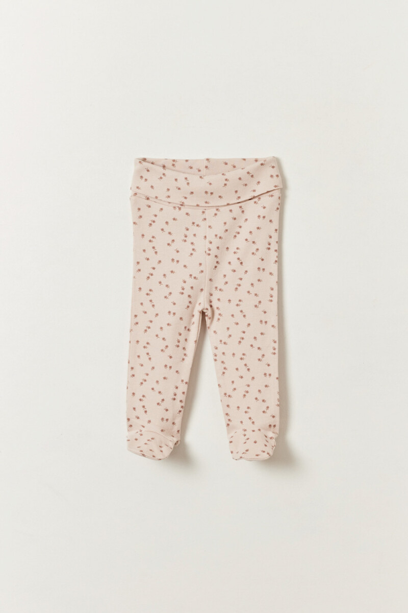 Pack x2 pelele Estampado Flores Beige