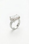 Anillo perla plateado