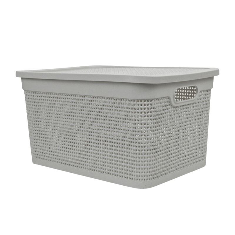 Set x2 Caja simil ratán 25 lts CAPPUCCINO