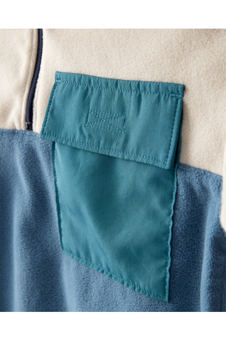Set dos piezas, pantalón de algodón y buzo de micropolar con cierre un cuarto Sin color