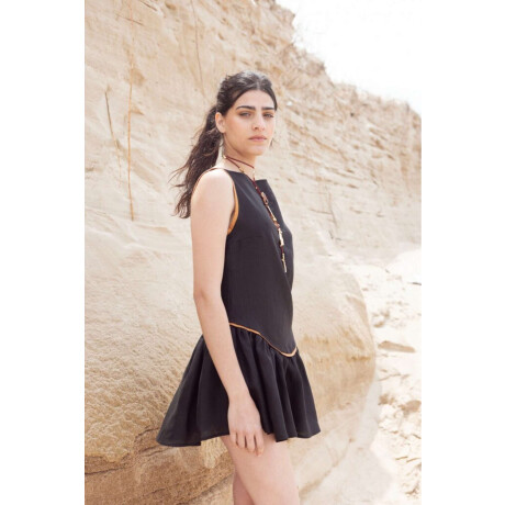 Vestido Pulpa Negro Y Came