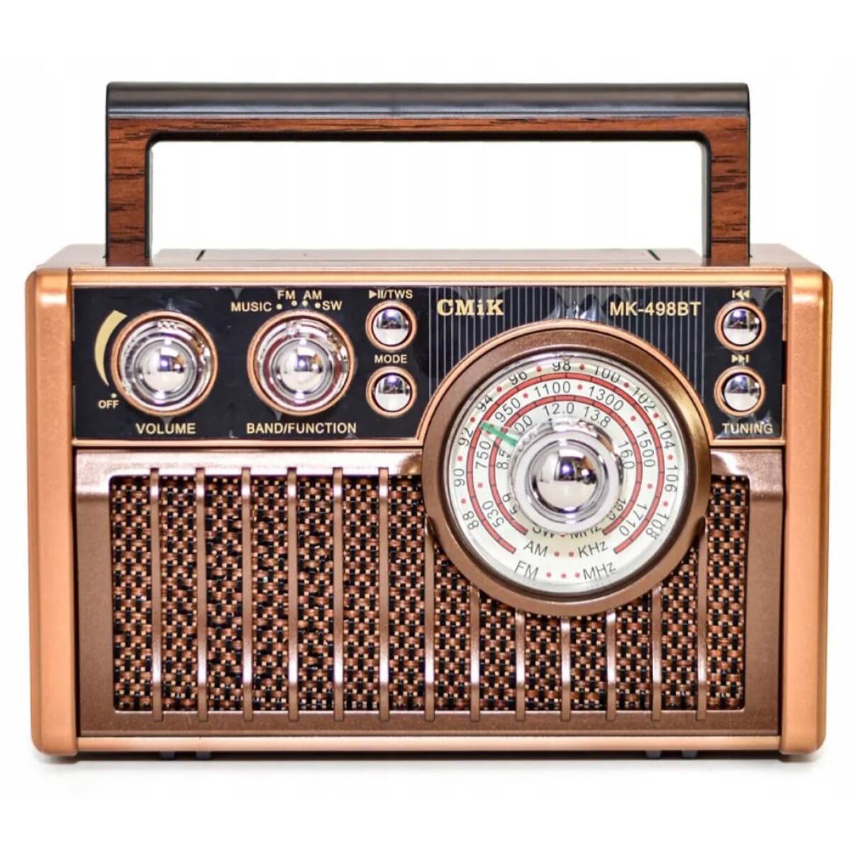 Radio Retro Mk498Bt Tws/Tf/Bluetooth Batería Recargable Ub 