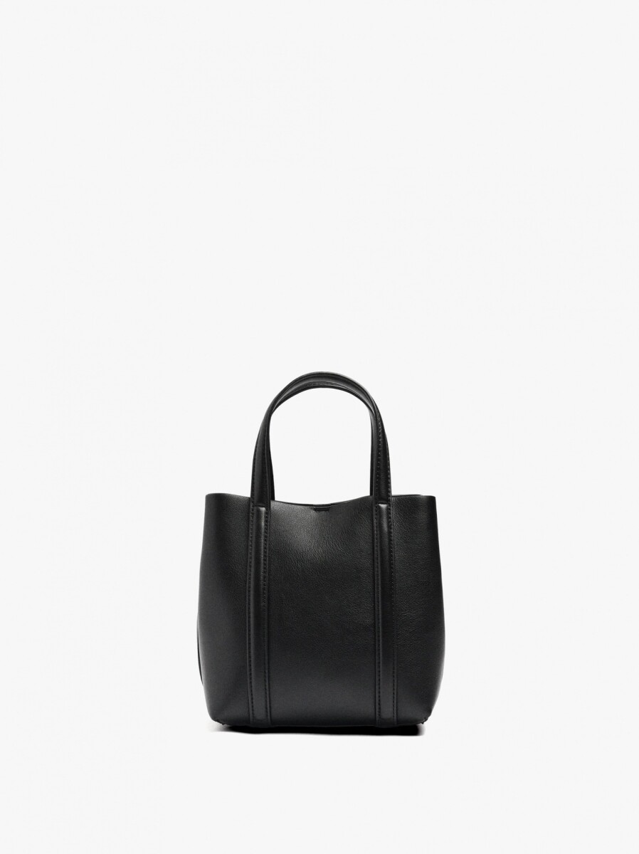 Bolso Tote Con Bandolera S - negro 