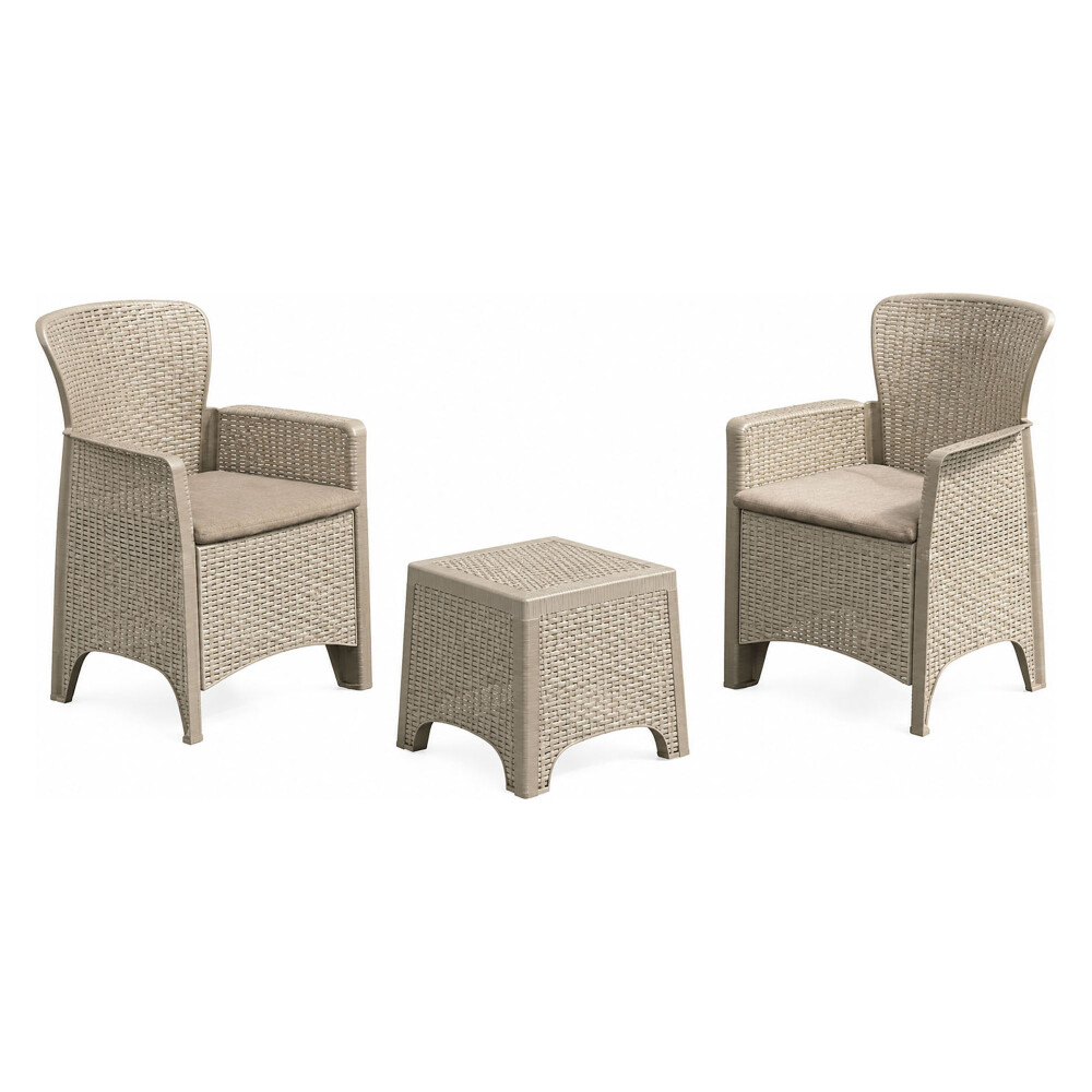 SET EXTERIOR (2+1) NATURAL/BEIGE POLIPROPILENO CADIZ