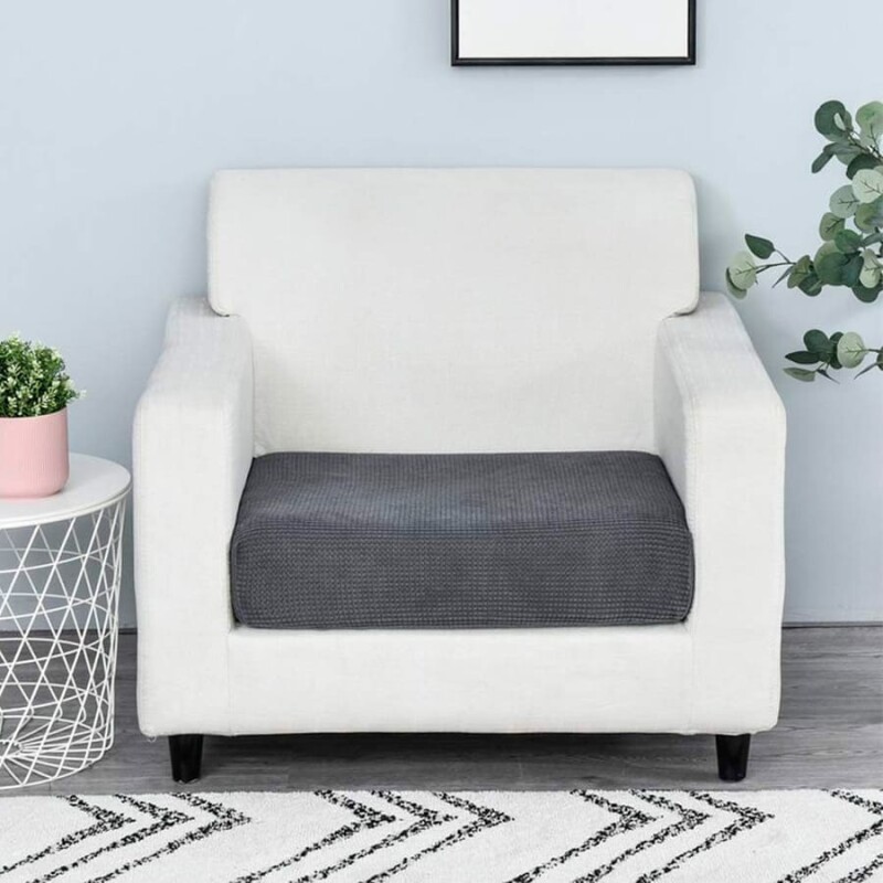Funda para almohadón de sillón gris