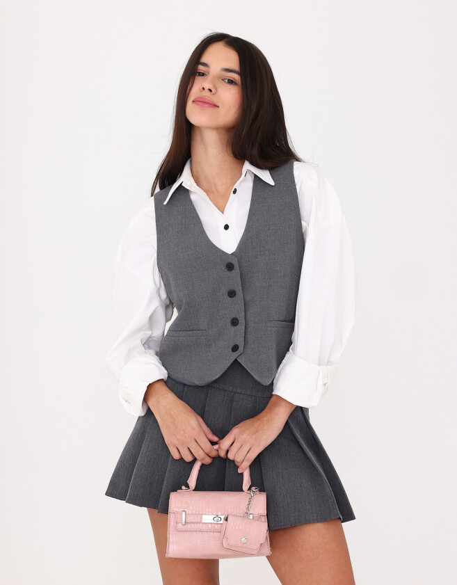 City Cartera City Efecto Croco - Rosa Viejo