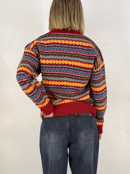 SACO SLOWLY 2446 ESTAMPADO ROJO