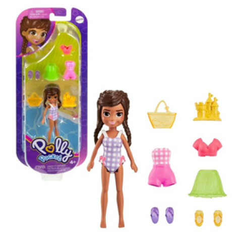 Figura Polly Pocket con Pequeño Pack de Moda MARRON