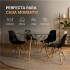 Mesa Comedor ComboHome Eames Redonda Vidrio 100 Cm Premium Transparente