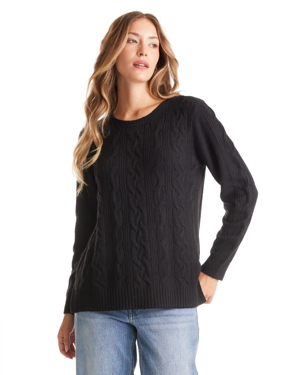 Buzo Soft Trenzas - Negro 