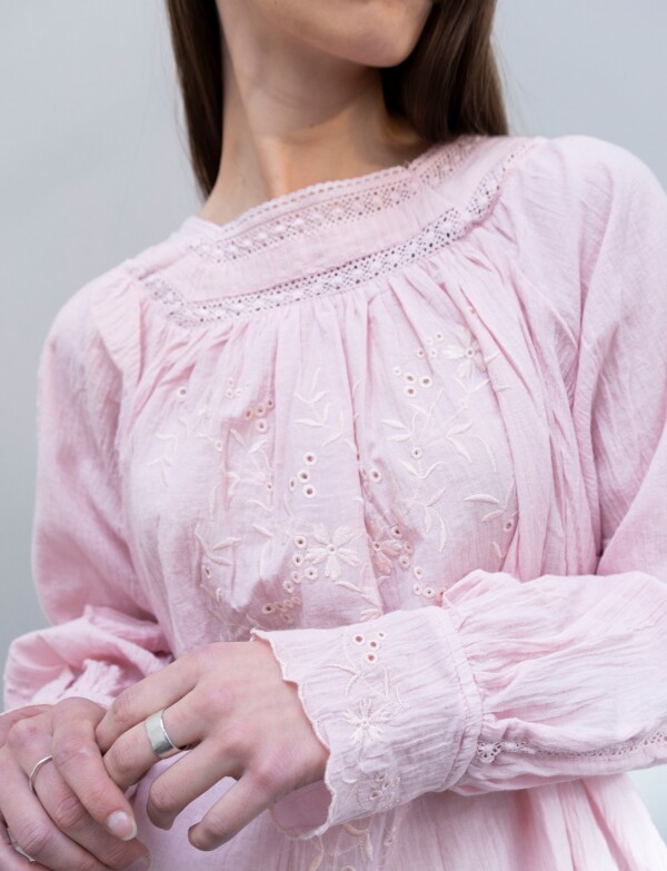 Blusa Algodon Esc Cuadrado ROSA