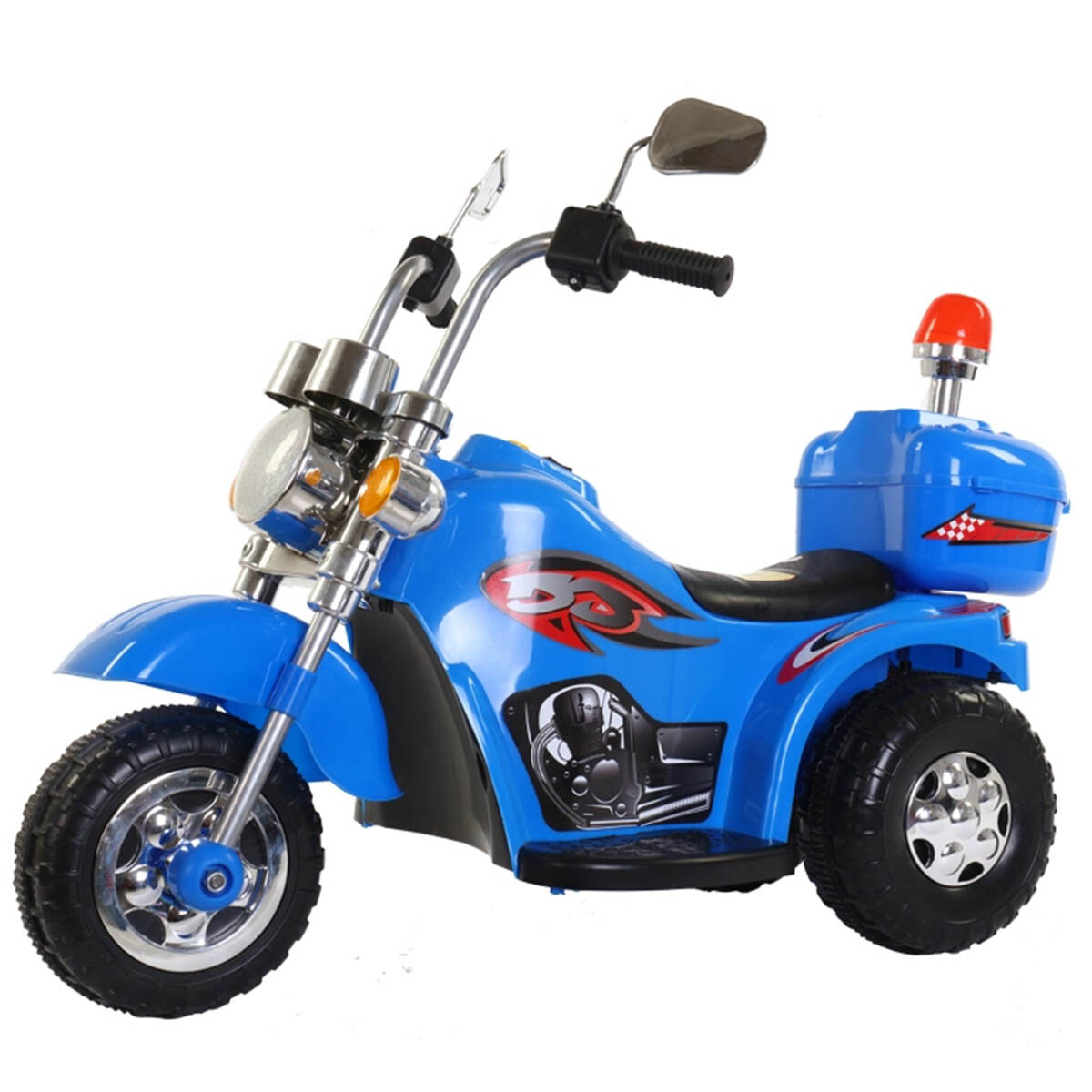 Moto Policía A Batería Triciclo Con Reversa Luz Sonido - Azul 