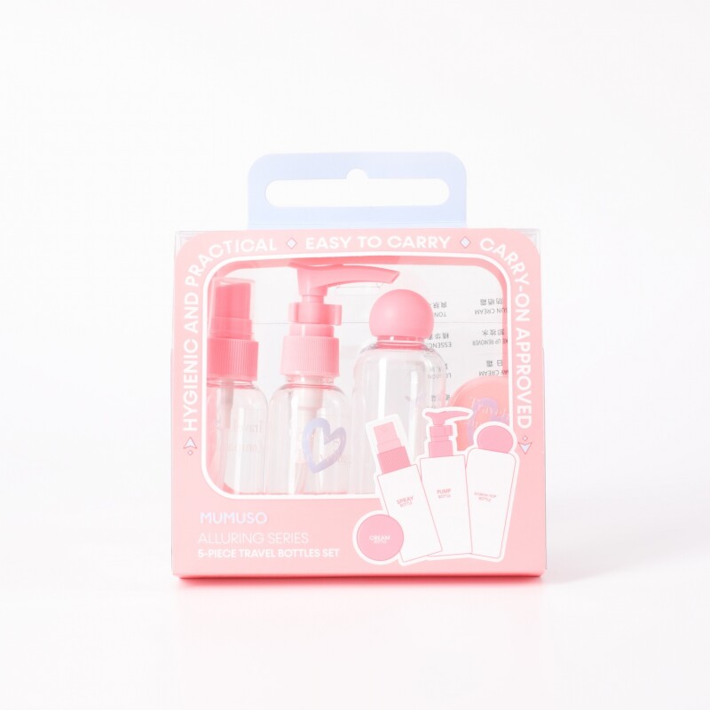 JUEGO DE BOTELLAS DE VIAJE DE 5 PIEZAS DE LA SERIE ALLURING JUEGO DE BOTELLAS DE VIAJE DE 5 PIEZAS DE LA SERIE ALLURING