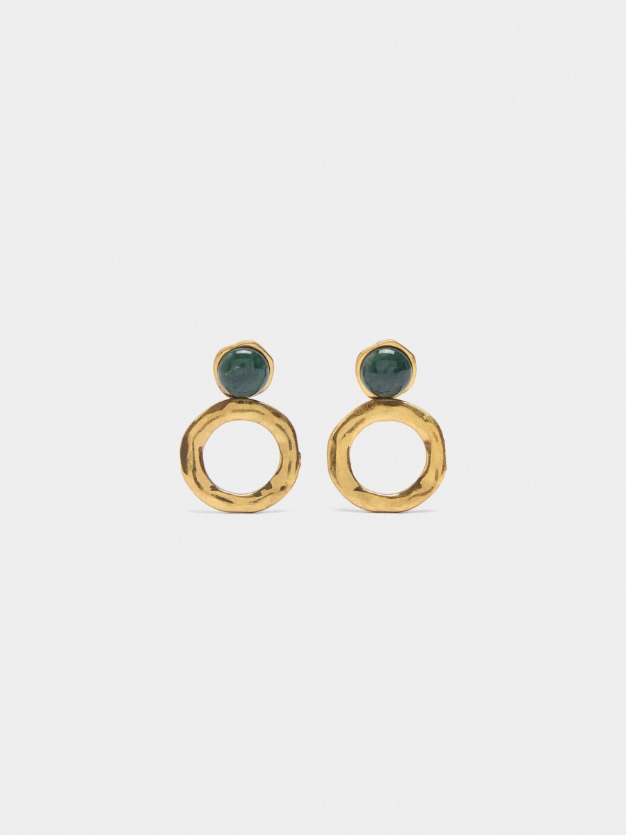Pendientes Esfera Con Aro Irregular dorado