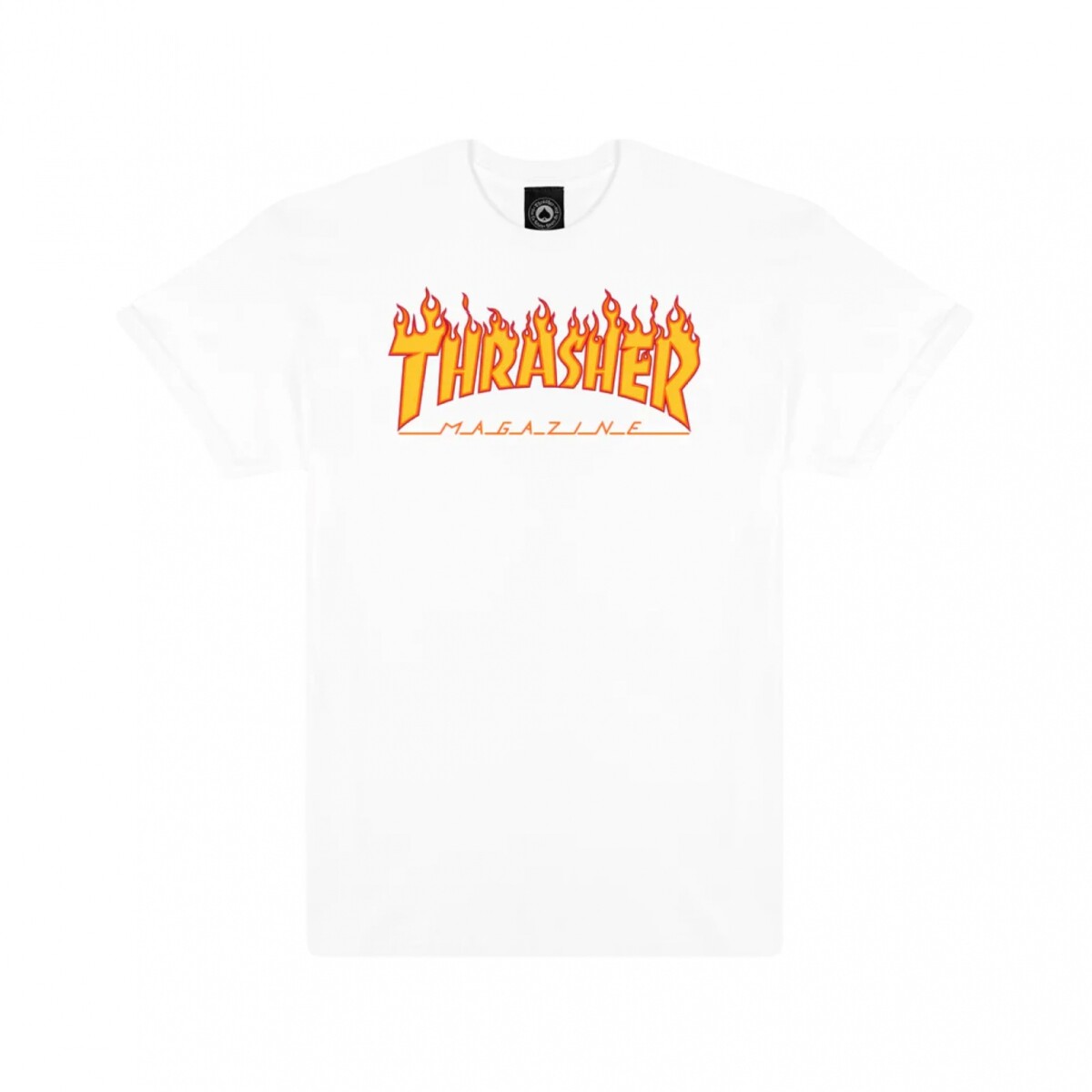 REMERA THRASHER FLAME LOGO - White 