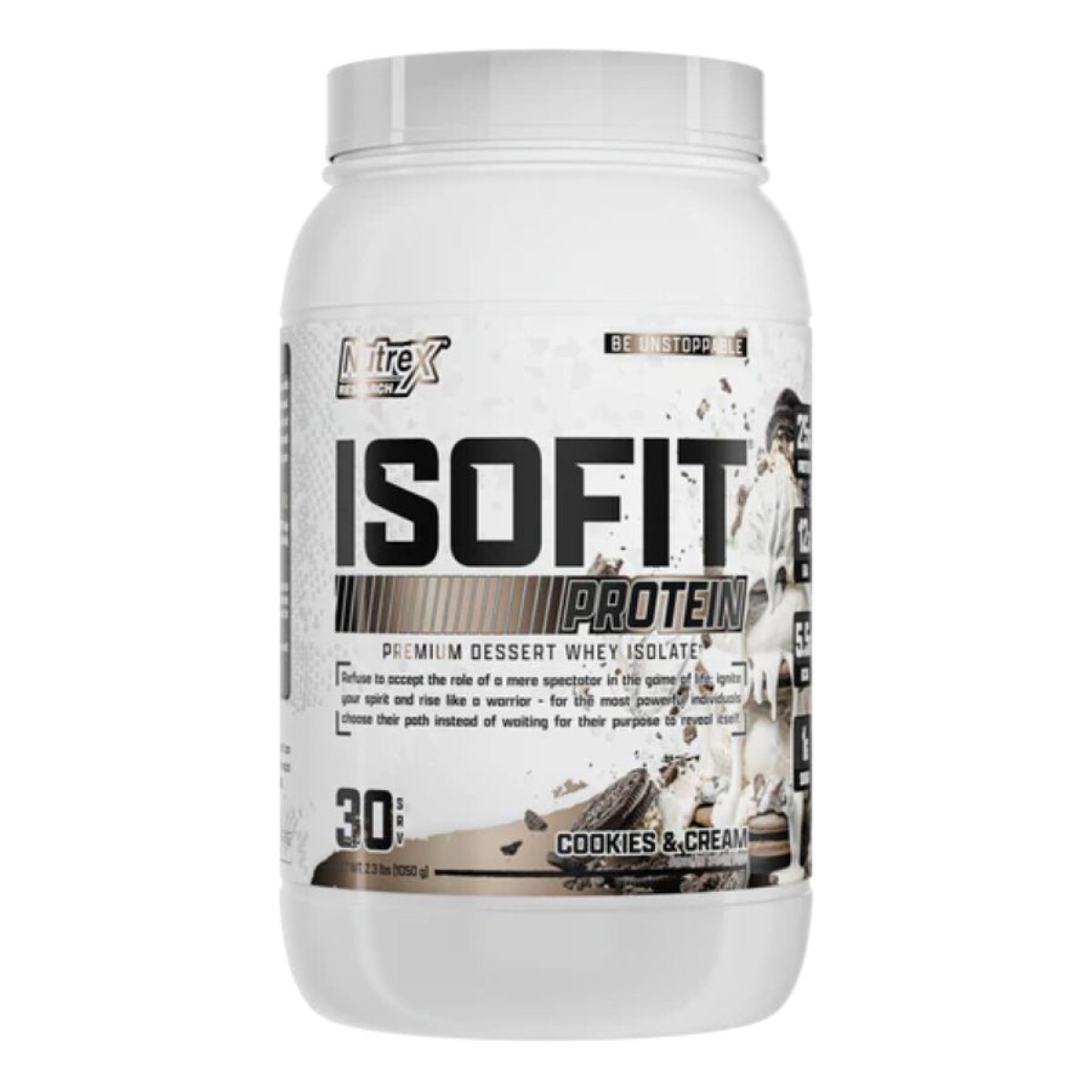 Proteína Isofit Whey Protein Isolate 2Lb Cookies Cream Ub 