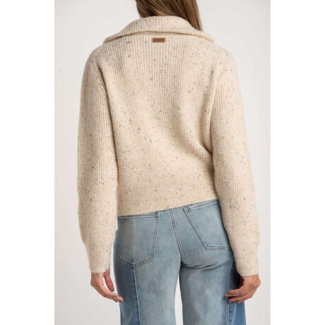 Cardigan Lana Cierre Beige Melange