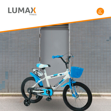 Bicicleta Urbana Infantil Rodada 16 Con Rueditas y canasto Azul