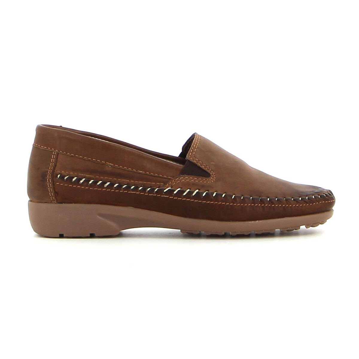 Mocasín Country de Mujer C/elast Nob Esc S/clara Cap Lisa - Tabaco 