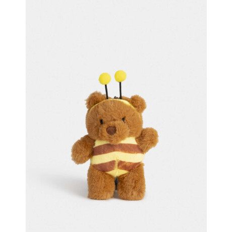 Llavero Y Charm De Peluche De Osito Abeja Marron Medio