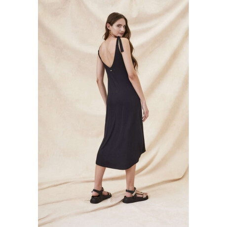 Vestido Largo Nudos Negro