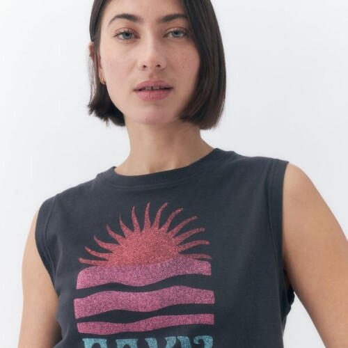 Musculosa Algodon Roxy Negro