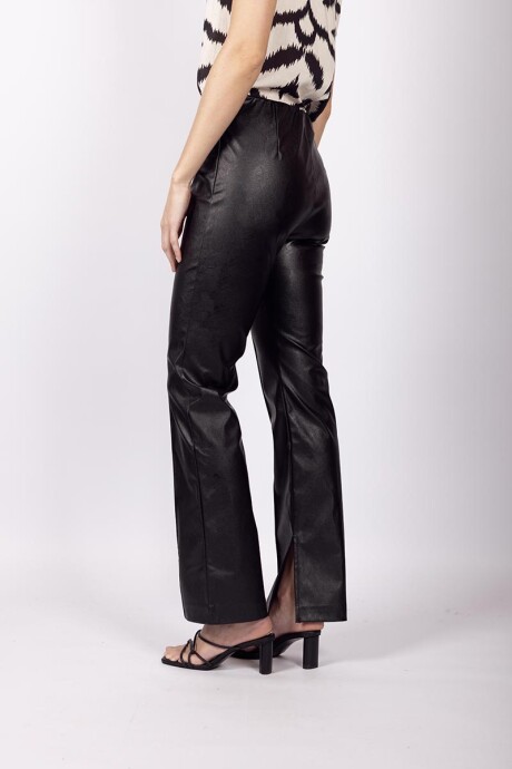 Pantalon Pu Flare Negro