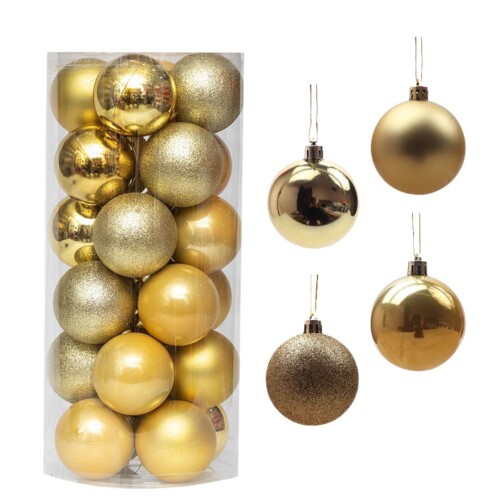 Esferas navideñas x 24 Dorado