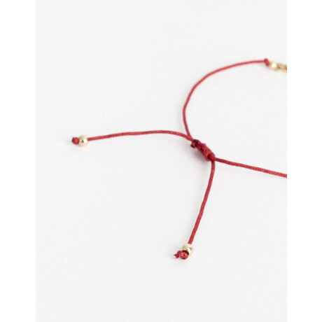 Pulsera Flexible Cordón Y Beads Dorado