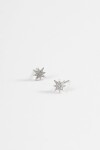 Caravanas pin estrella strass acero plateado