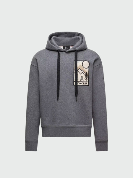 MONCLER - Buzo con Capucha Maglia Gris