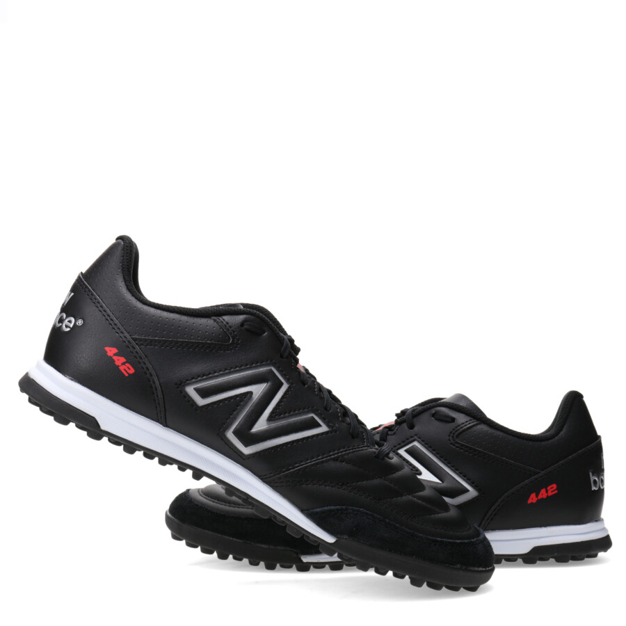 Championes de Hombre New Balance Futbol 5 442 V2 TEAM TF Negro - Plateado