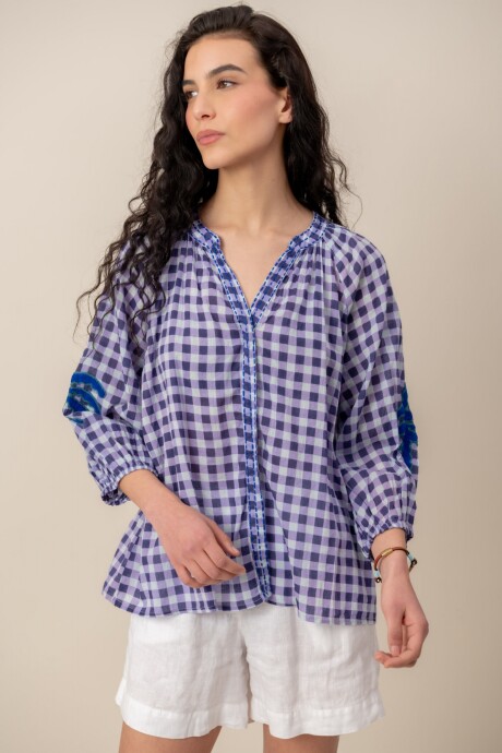 Camisa bordada Blue