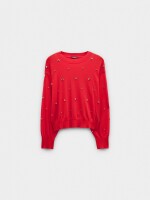Jersey De Punto Con Tachuelas rojo