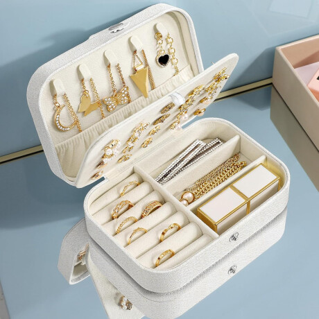 Joyero rectangular con hebilla - Chico 16x11x5cm Beige