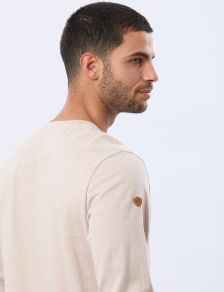 REMERA ESTAMPADA DE ALGODÓN Beige