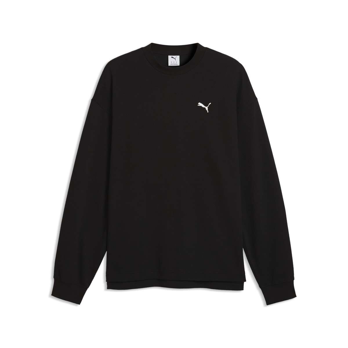 Buzo Ess Elevated Relaxed Material Crew de Hombre - Negro 